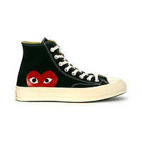 PLAY COMME DES GARCONS x Converse '70联名 男士黑色高帮系带板鞋运动鞋