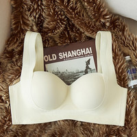 FENTENG 芬腾 无痕内衣女无钢圈聚拢小胸平胸显大收副乳防下垂文胸罩-J 香槟 32/70AB