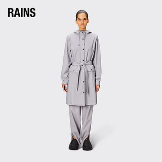 RainsRains 女士休闲防水风衣 时尚简约中长款雨衣外套 Curve W Jacket 浅灰紫色 M