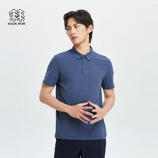 KOLON SPORT/可隆POLO衫 男子户外吸湿露营徒步运动短袖T恤 LHPT4MTT53-BU 蓝色【SECO面料】 170/M