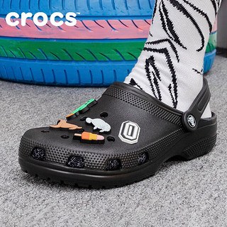 卡骆驰（crocs）男鞋女鞋 经典克骆格运动休闲鞋透气轻便沙滩鞋洞洞鞋凉拖鞋 经典克骆格/黑色 34-35