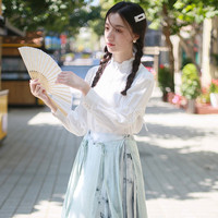 微笑向暖2024春季酒红色衬衫宫廷风立领天丝棉复古国风白衬衫女