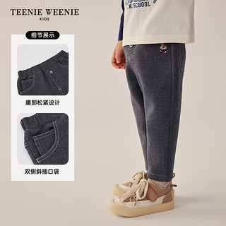 Teenie Weenie Kids小熊童装24早春男宝宝简约直筒松紧腰长裤 灰色 100cm
