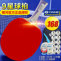 银河(YINHE)银河乒乓球拍单拍九星1只兵乓球成品拍9星进攻型碳素横拍直拍 特质9星横板(送大礼包)