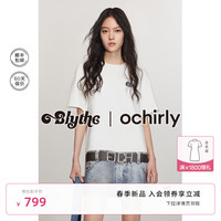 ochirly&Blythe小布系列 莫代尔空气层短袖连衣裙 白色 XS