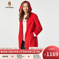 Hush Puppies暇步士女装中长款休闲连帽外套 172酒红 L