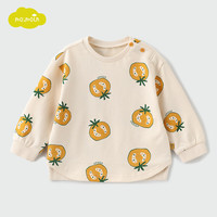 moimoln小云朵童装2024年春季男童女童卫衣T恤儿童休闲上衣 黄色 90cm