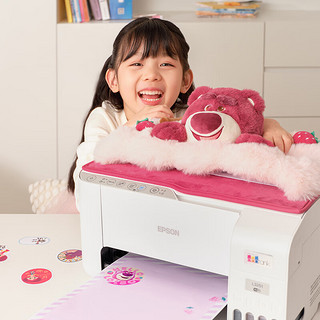 EPSON 爱普生 迪士尼草莓熊系列毛绒绒收纳盖板萌袋L3251打印机套装