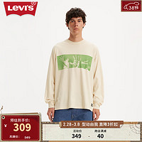 Levi's【商场同款】李维斯滑板系列24春季新款男士长袖T恤休闲 米白色 A1006-0012