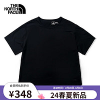 北面（The North Face）速干T恤女短袖吸湿防晒透气舒适半袖24春季|83TT JK3/黑色 L/165