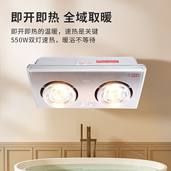 DELIXI 德力西 壁挂式灯暖浴霸 二灯取暖安全速热 卫生间家用暖灯浴室浴霸