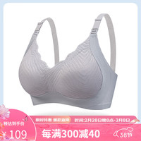 婧麒哺乳文胸小贝壳内衣无钢圈舒适背心防下薄款聚拢怀孕期喂奶 灰色【升级款3.0】 90B(XXL)
