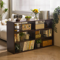 家逸实木书架落地置物架自由组合客厅多层收纳客厅柜子储物柜展示架 开放款   胡桃色