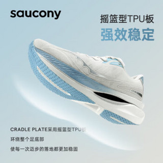 索康尼（SAUCONY）跑步鞋男女 IDLING巡航跑鞋轻便运动鞋缓震透气运动鞋 S28191-3/巡航/白浅兰 41/8/260