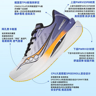 索康尼（SAUCONY）跑步鞋男女 IDLING巡航跑鞋轻便运动鞋缓震透气运动鞋 S28191-6/巡航/白紫 46/11.5/295