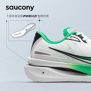 索康尼（SAUCONY）跑步鞋男女 IDLING巡航跑鞋轻便运动鞋缓震透气运动鞋 S28191-2/巡航/白粉绿 38/5.5/235