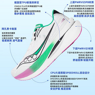 索康尼（SAUCONY）跑步鞋男女 IDLING巡航跑鞋轻便运动鞋缓震透气运动鞋 S28191-2/巡航/白粉绿 37/4.5/225