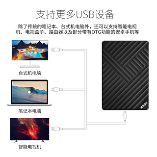 科硕（KESU）移动硬盘USB3.0加密高速存储 4TB+硬盘包 K205-魅力黑