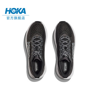 HOKA ONE ONE 男女款春夏马赫6竞训公路跑步鞋MACH 6速度舒适柔软 黑色/白色-男 40.5