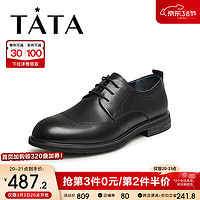 他她（TATA）2024春时尚简约男士商务皮鞋MEM02AM4 黑色 44