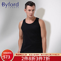 BYFORD/百富男士埃及棉背心打底衫T恤无袖动运汗衫上衣MW2235/2238 MW2235黑色 M