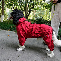 PEITE PET中大型狗防雨冲锋衣四脚全包四季雨衣边牧史宾格狗衣服 红色 20 背长50CM，体重30-39斤