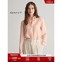 GANT甘特2024春季女士休闲翻领亚麻长袖衬衫4300276 860橙色 40