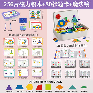 NUKied 纽奇 儿童金字塔积木 256积木+80题卡+魔法镜