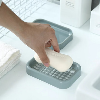 铁群岛 大号肥皂盒加厚双层网格塑料沥水香皂盒子浴室洗衣皂架 双层网格皂盒2个