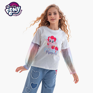 小马宝莉 女童春款上衣2024女儿童薄款洋气圆领假两件长袖T恤