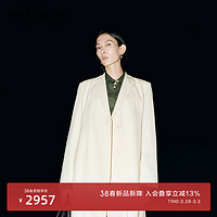 edition【精英衣橱系列】2024春浅黄色羊毛精纺女绅士西装 浅黄色  XS/155