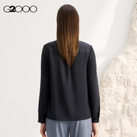 G2000【肌理感】G2000女装SS24商场柔软可机洗配领带休闲长袖衬衫 肌理感-深靛蓝带领衬衫25寸 38