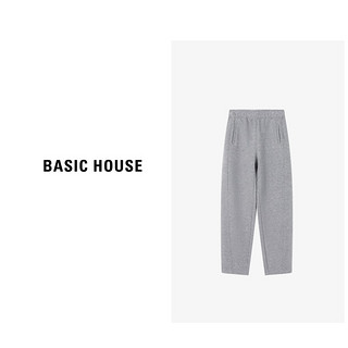 Basic House/百家好春季直筒中高腰休闲裤女香蕉裤奶奶裤宽松百搭纯色长裤 米色 M105-115斤