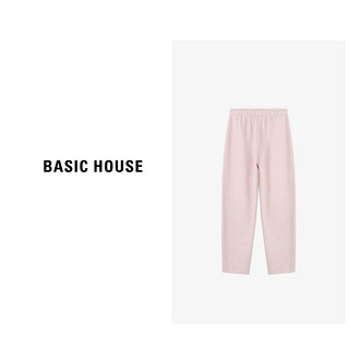 Basic House/百家好春季直筒中高腰休闲裤女香蕉裤奶奶裤宽松百搭纯色长裤 米色 M105-115斤