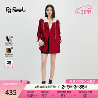 普普风冬季女装经典一手长风衣NA1F18394L 红色 S