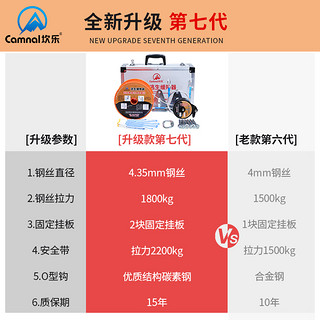 坎乐高层火灾逃生绳缓降器消防绳救生应急救援装备速降绳家庭套装 铝盒60米（17-19楼）