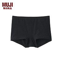 无印良品 MUJI 女式 弹力 平角内裤 女士内裤女生平角四角 FCE30A4S 黑色 XS（150/80A）