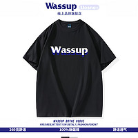 WASSUP UOSNE 官方原创百搭短袖t恤 黑色 S