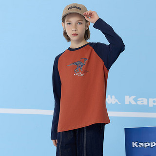 Kappa Kids卡帕童装中大童2024年春季休闲简约百搭男女童舒适卫衣 橙色 140