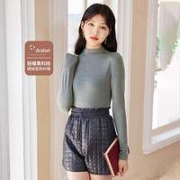 香影 X.YING【时尚秋冬款】半高领内搭长袖显瘦德绒透气气质修身打底衫