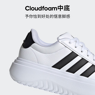 adidas GRAND COURT PLATFORM网球厚底增高鞋女子阿迪达斯 白色/黑色 40(245mm)