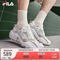 FILA 斐乐掠夺者2男鞋跑步鞋2024老爹鞋时尚复古运动鞋 多雾灰/明亮白-VB（补货） 40.5