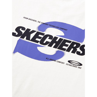 斯凯奇（Skechers）男女同款T恤L224U039 棉花糖白/0074 S