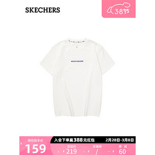 SKECHERS 斯凯奇 男女同款T恤L224U039 棉花糖白/0074 XL