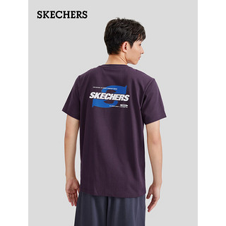 斯凯奇（Skechers）男女同款T恤L224U039 梅紫红/02JB XXL
