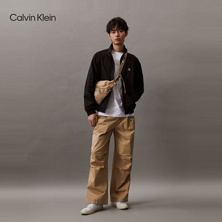 Calvin Klein Jeans24春夏男士户外休闲简约刺绣立领夹克外套J325905 BEH-太空黑 XXL