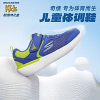 Skechers斯凯奇体训鞋男童运动鞋秋季轻便减震女跑步鞋儿童鞋302537L 男款-四季款/蓝色/柠檬色/BLLM 27.5