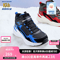 Skechers斯凯奇男大童棉鞋加绒保暖运动鞋儿童秋冬休闲鞋跑鞋405222L 黑色/宝蓝色BKRY 30