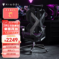 XiaoQi 骁骑 X5Pro电竞椅人体工学椅子 游戏椅 老板椅 带脚踏可躺大体型设计 X5pro-墨韵灰-6D扶手