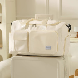 四万公里旅行包收纳袋加厚健身包行李包待产包运动男女衣服手提包米